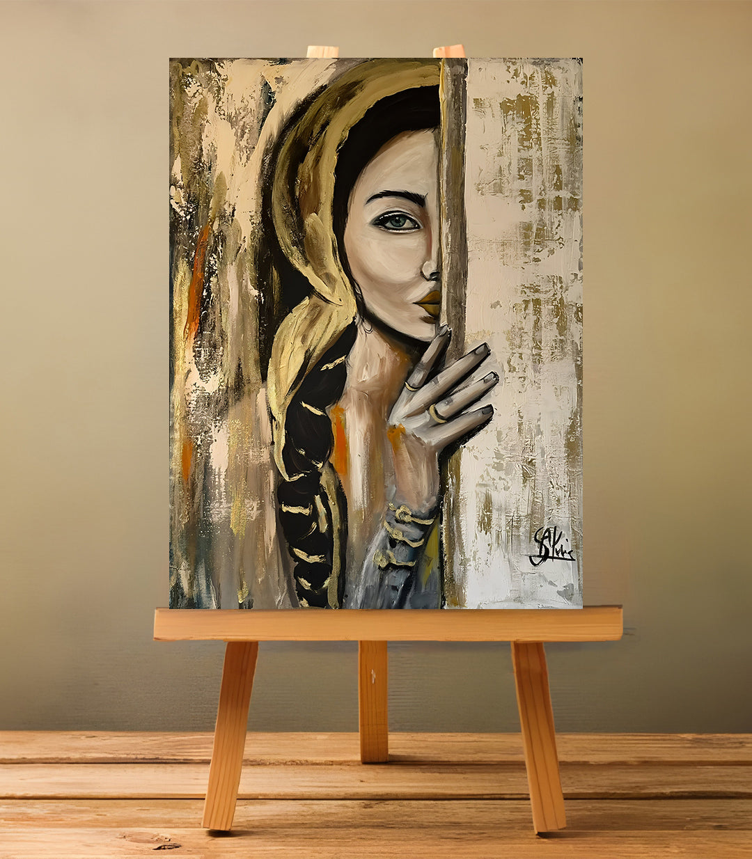 Behind the Wall - signé par l'artiste Samira AKR.