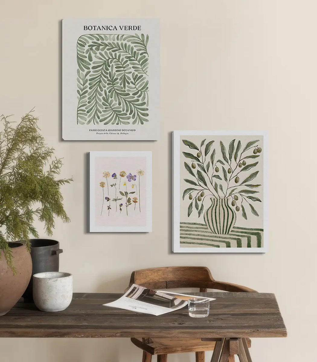 Tableau Botanical Art Maroc | Feuillages Verts — Massinart.ma