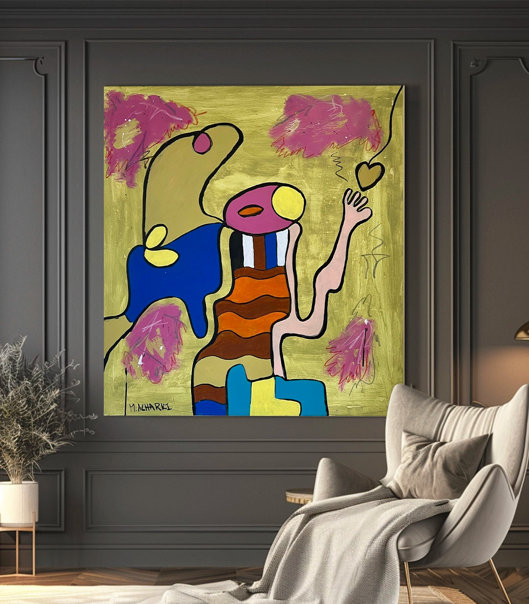 Le Coeur en Quete - signé par l'artiste Mohamed Acharki