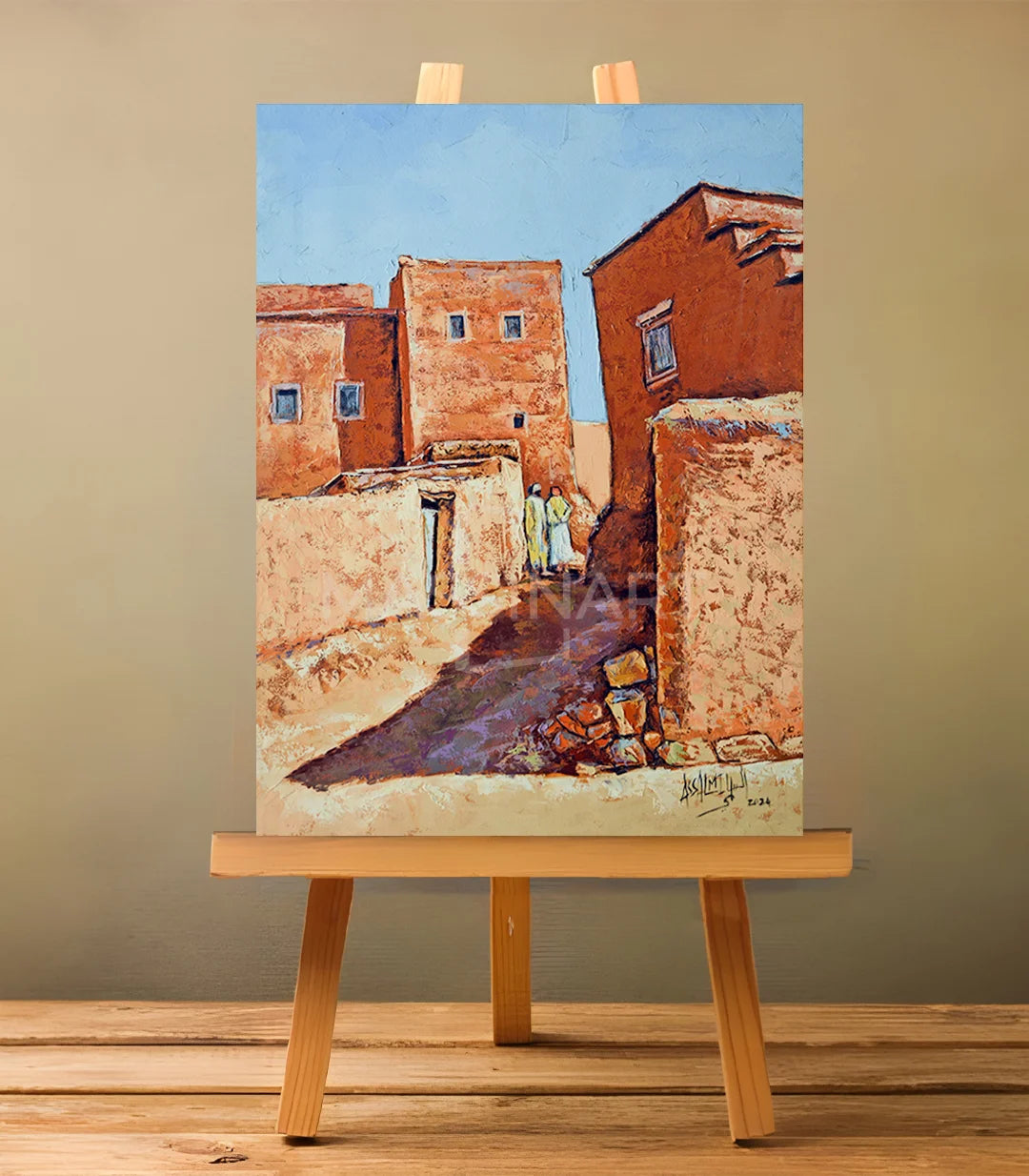 Rencontre au Détour - signé par l'artiste Mohamed Assalmi.