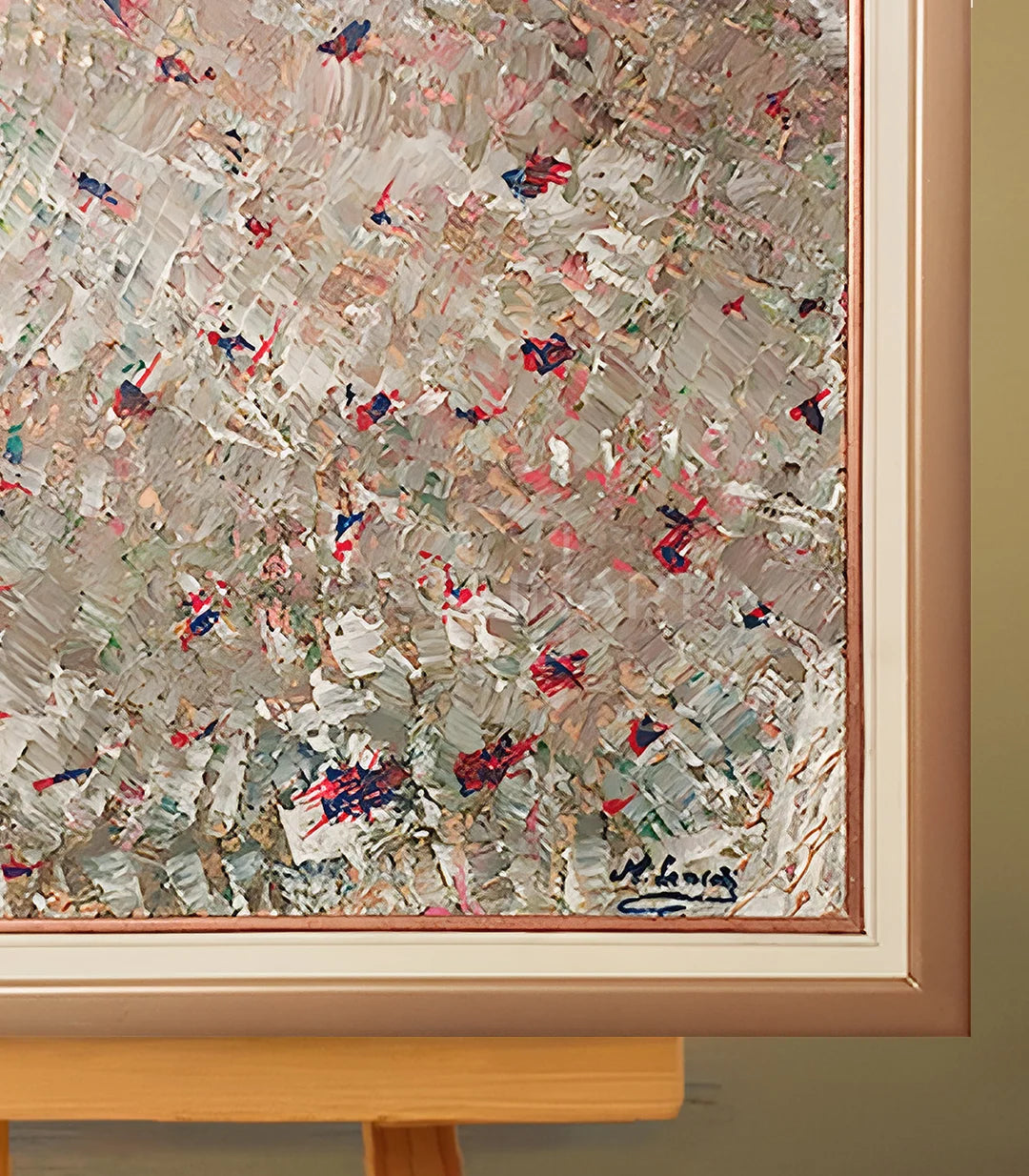 Tableau d'or  - signé par l'artiste Mounia Lemrozi.