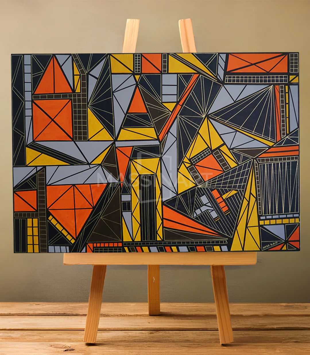 Équilibre triangulaire - signé par l'artiste Nada ZR.