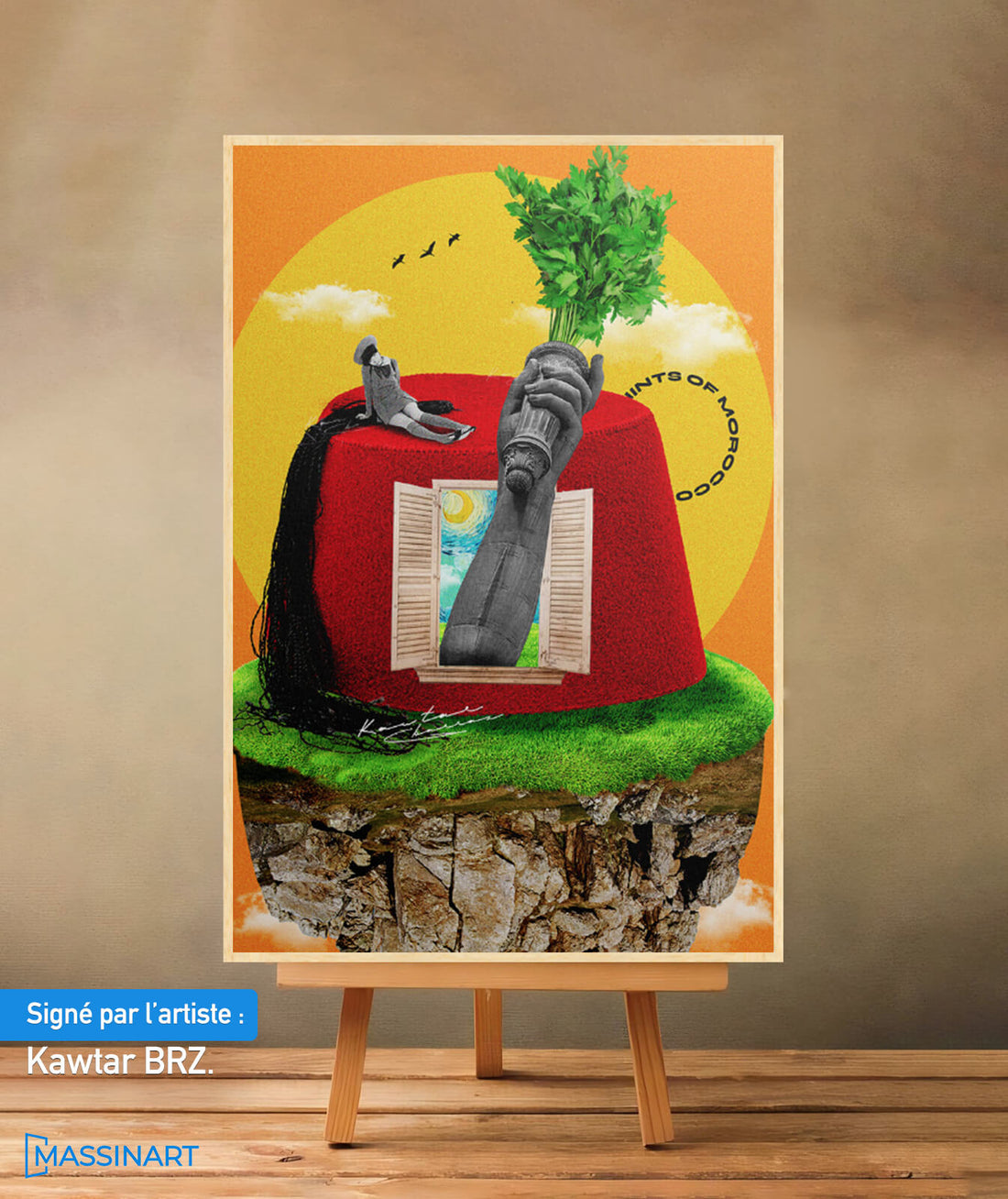 Tarbouch - signé par l'artiste Kawtar BRZ.