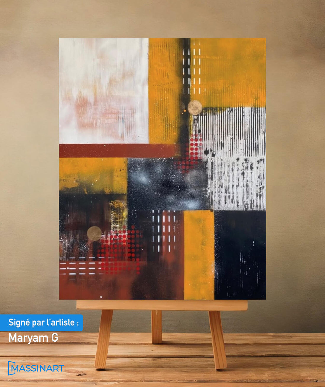 Yellow Legend - signé par l'artiste Maryam GSS.