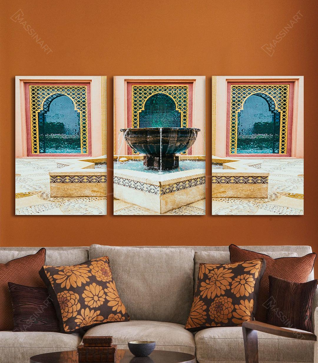 Fontaine de vie - Set de tableaux décoratifs modernes - Massinart.ma  décoration murale au Maroc