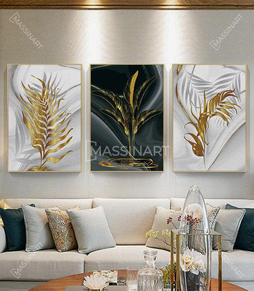 Tableaux décoratifs - Tableau triptyque Banana Tropical - Design Artistique  avec cadre Maroc