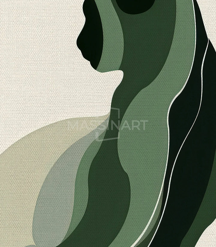 The Verdant Cat ambiance intérieure Massinart — art mural contemporain