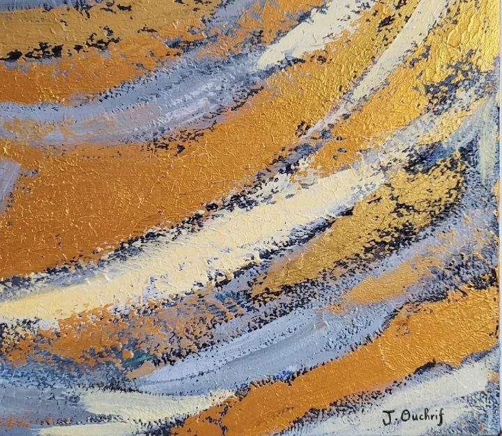 Tourbillon de Sienne et d'Acier- signé par l'artiste Jihane Ouchrif. - signe par l'artiste "Jihane Ouchrif"
