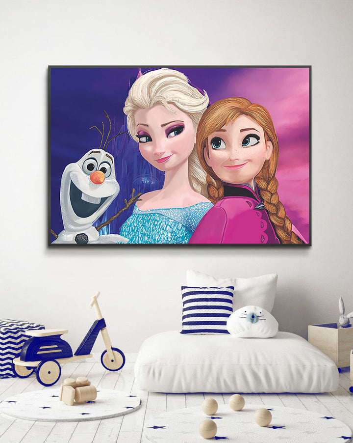 Tableau Frozen en mise en situation salon moderne Massinart