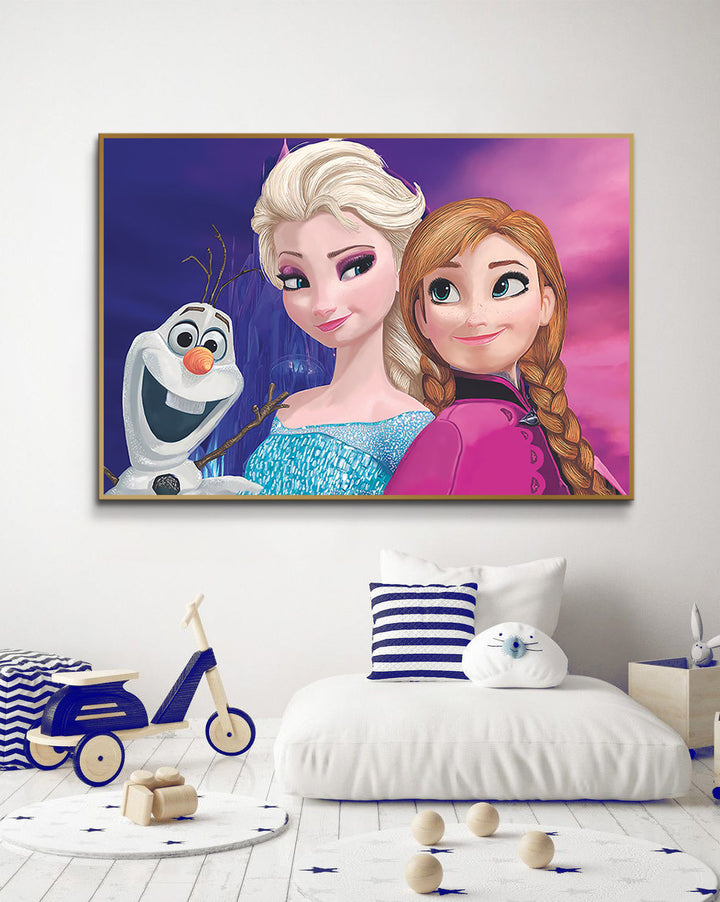 Tableau Frozen en décoration intérieur chambre fille Massinart