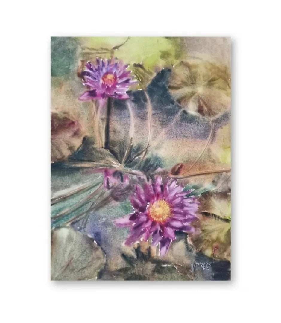 Les lotus de l’île de Lantau - signe par l'artiste "Iryna Grytsenko"
