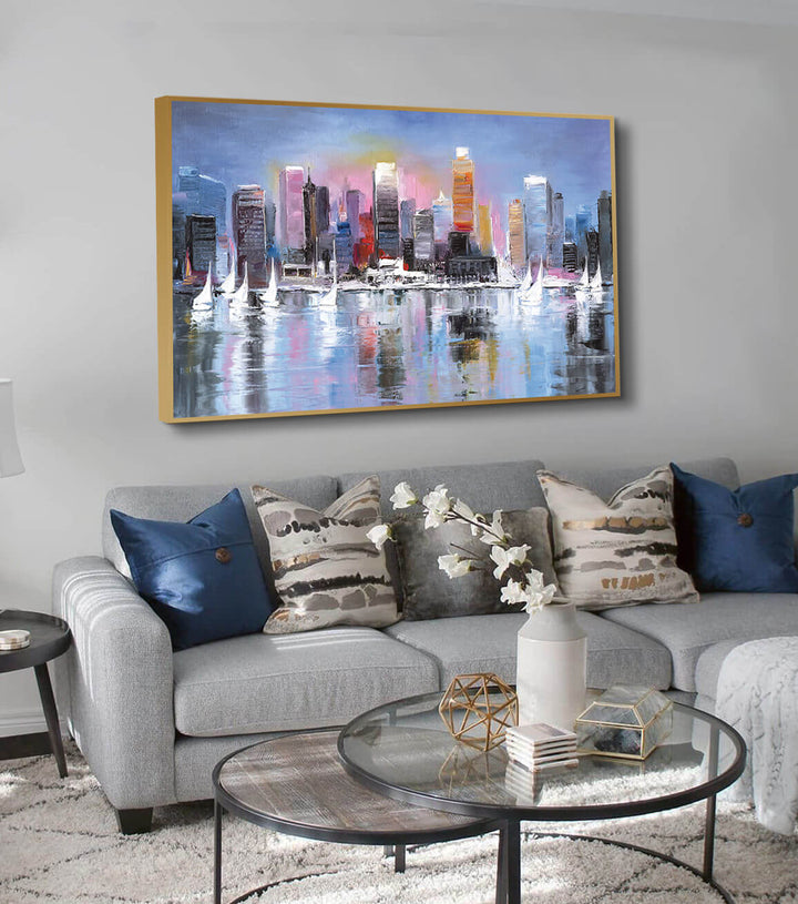 Tableau Reflection of Buildings décoration mur blanc intérieur Massinart