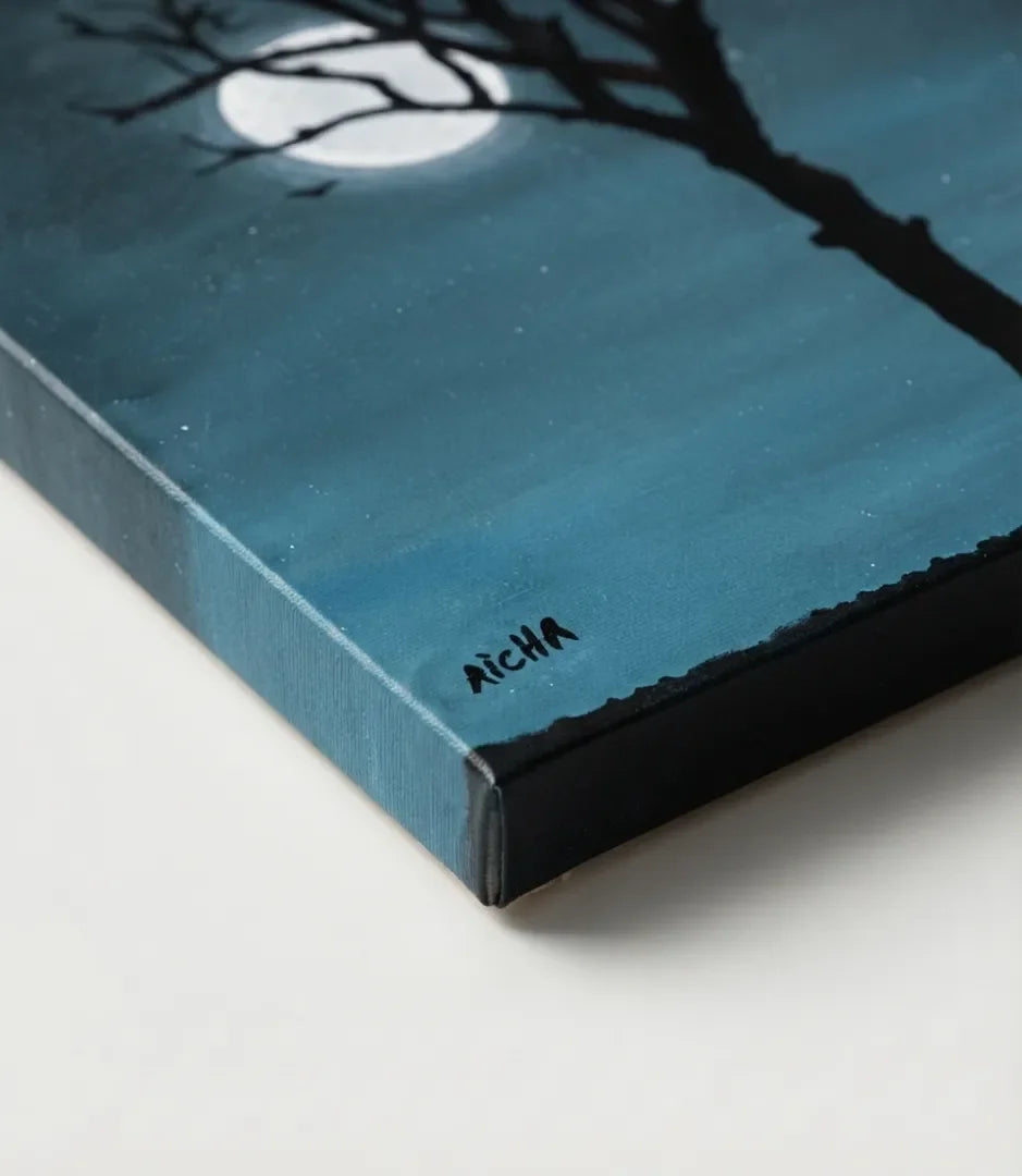 Nocturne bleu - signe par l'artiste "Aicha Zouhair"