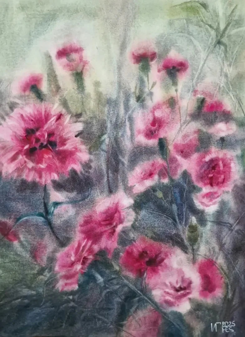 Murmure rose - signe par l'artiste "Iryna Grytsenko"