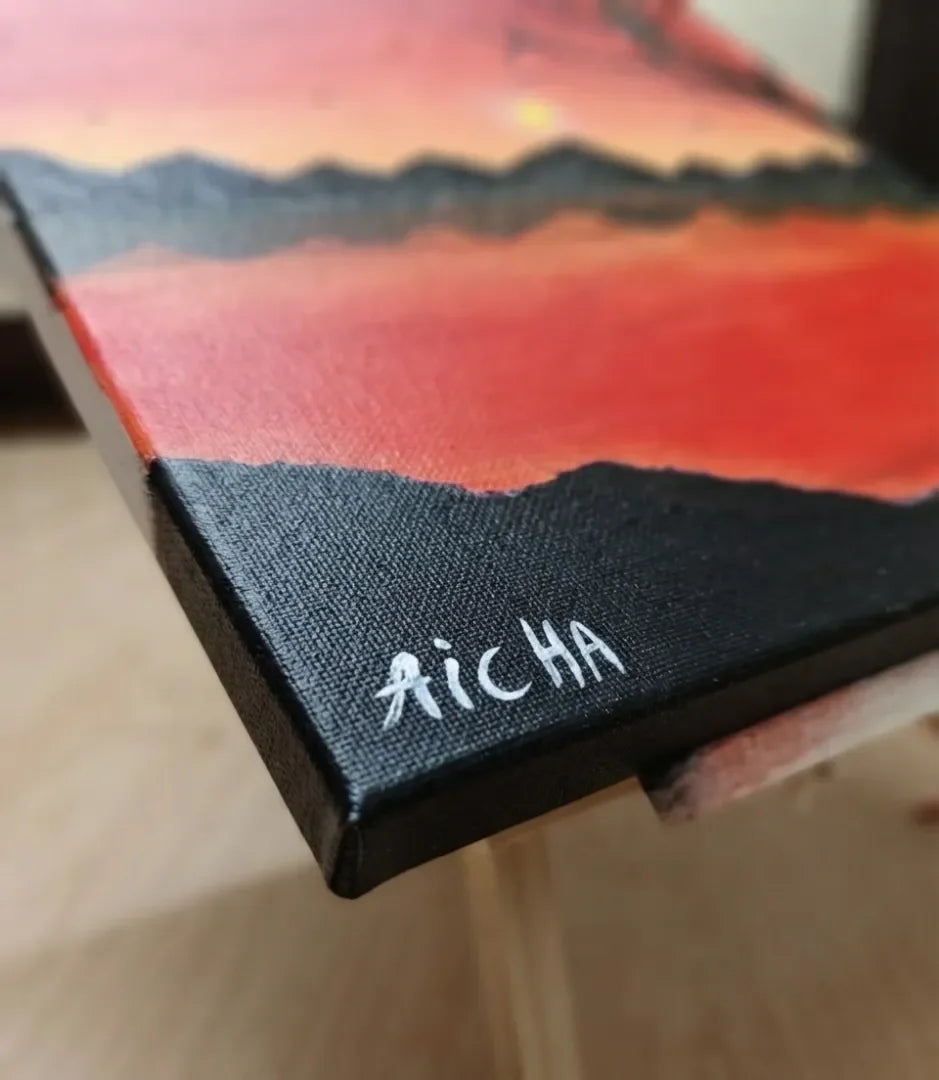 L'or du couchant - signe par l'artiste "Aicha Zouhair"