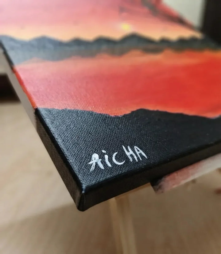 L'or du couchant - signe par l'artiste "Aicha Zouhair"
