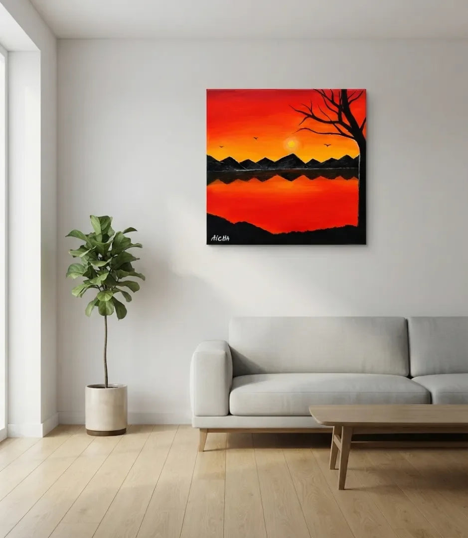 L'or du couchant - signe par l'artiste "Aicha Zouhair"