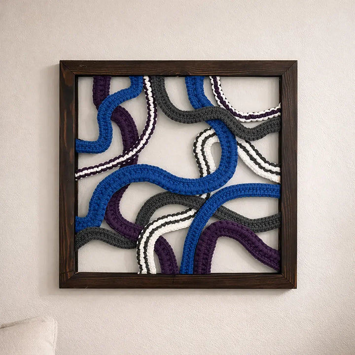 Nuit profonde-Textile Abstract Artwork - signe par l'artiste "AMAL Abdouh"