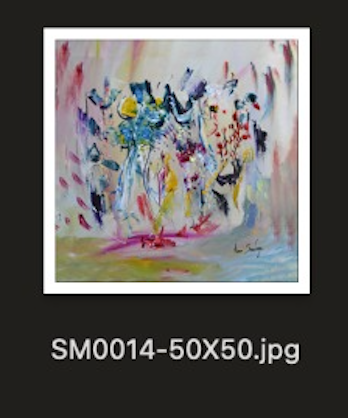 لوحة SM0014-50X50 بجودة ديلوكس مع إطار ذهبي