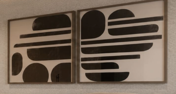 SM0057-100X100 set de 2 en qualité premium avec cadre minimaliste noir