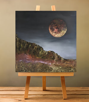 La lune Rouge - signé par l'artiste Latifa Tahraoui