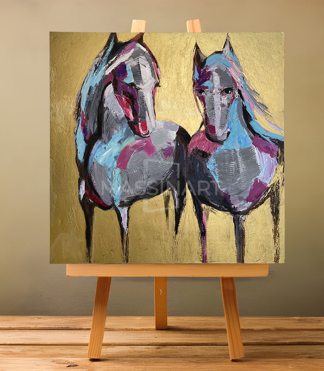 Golden Gallop - signé par l'artiste Meryem YH.