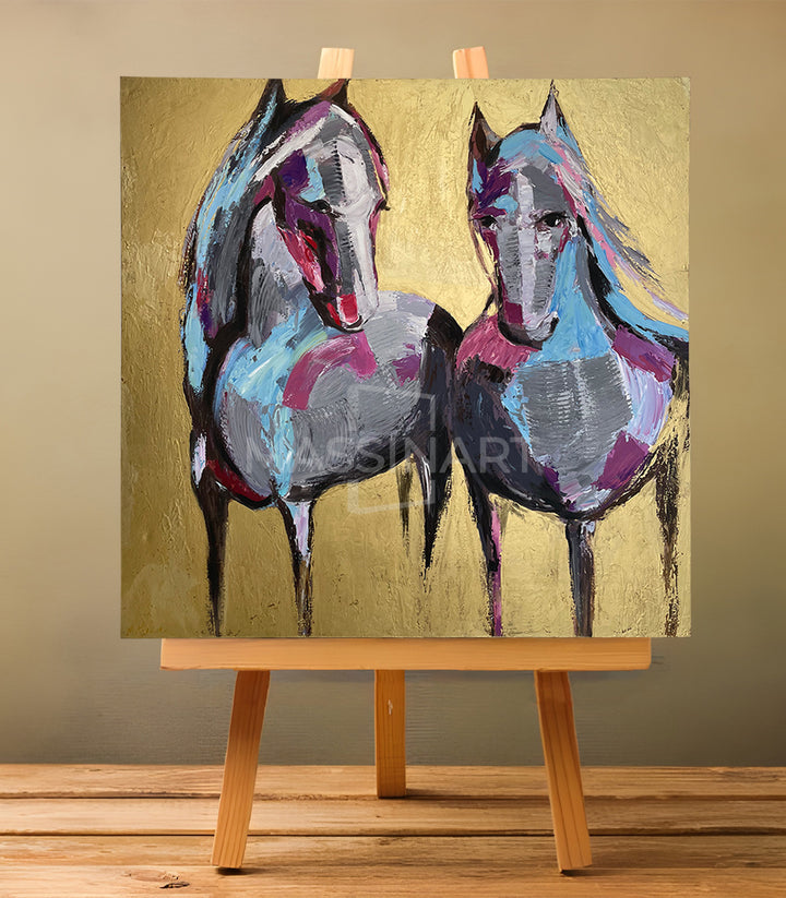 Golden Gallop - signé par l'artiste Meryem YH.