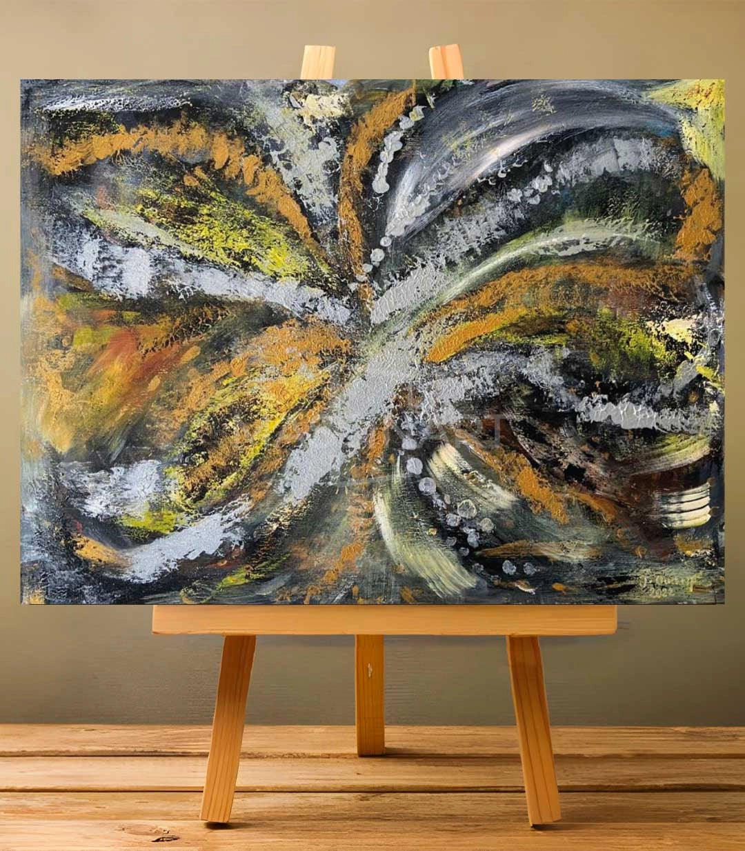 Fleur abstraite - signé par l'artiste Jihane Ouchrif.