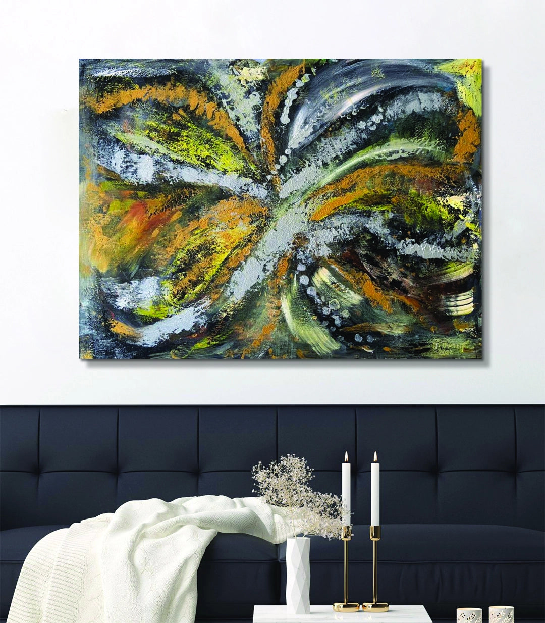 Fleur abstraite - signé par l'artiste Jihane Ouchrif.