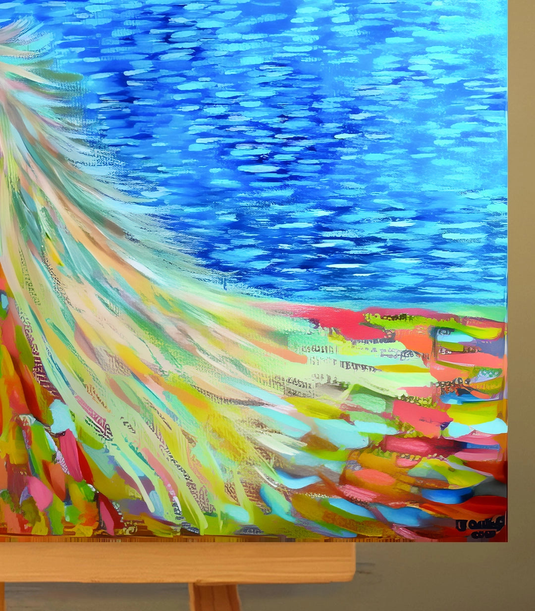 Cheval coloré - signé par l'artiste Jihane Ouchrif.