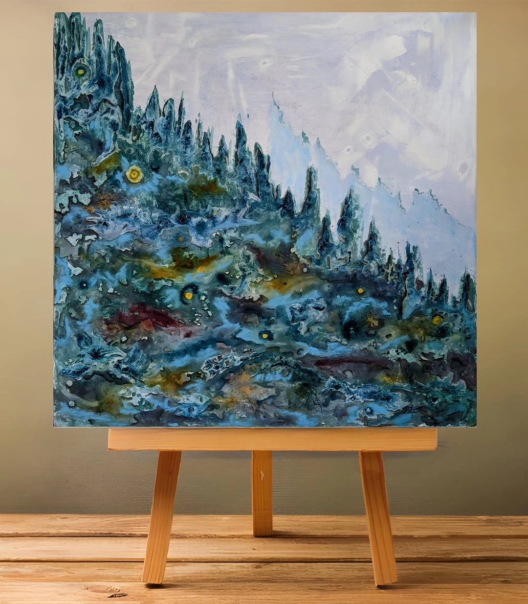 La Montagne Blanche - signé par l'artiste Latifa Tahraoui