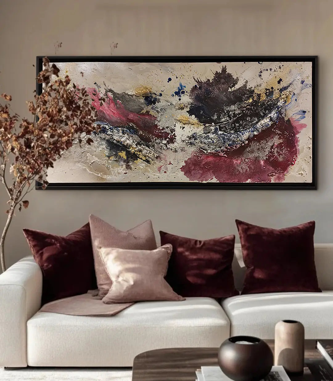 Rose Abstract - Tableau original signé par l'artiste Meryem YH
