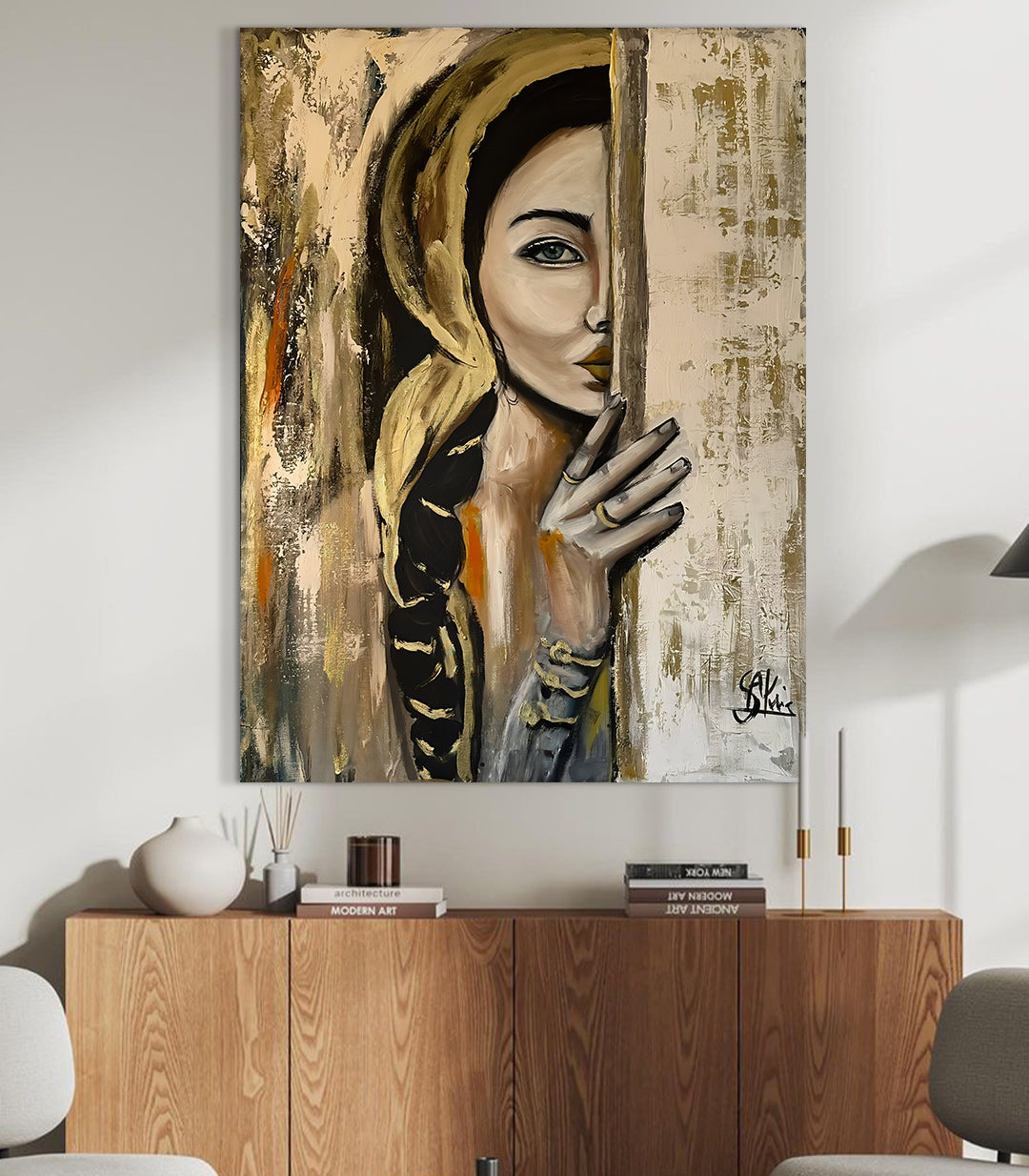 Behind the Wall - signé par l'artiste Samira AKR.