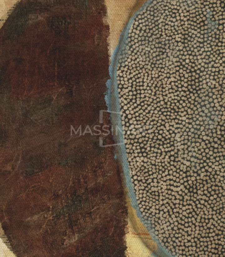 Tableau Boho triptyque Massinart — formes géométriques organiques texturées