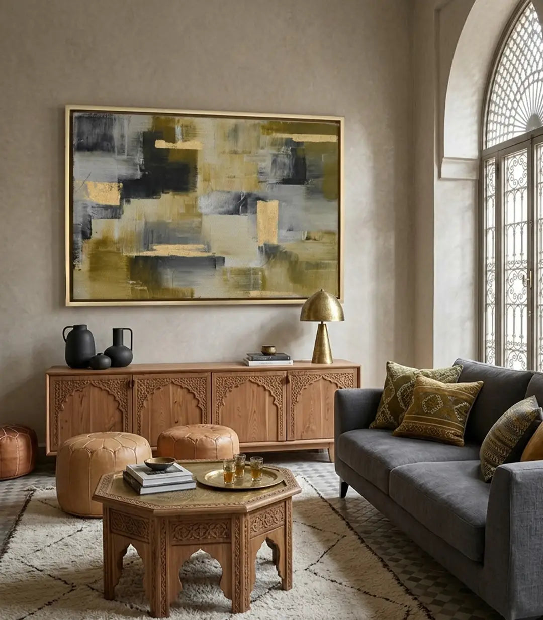 Tableau Gilded Veins décoration intérieur suite hôtel Massinart
