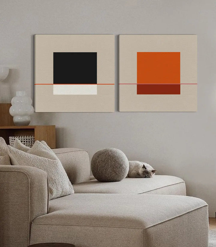Décoration intérieur contemporain, tableaux abstraits minimalistes Équilibre Linéaire — Massinart