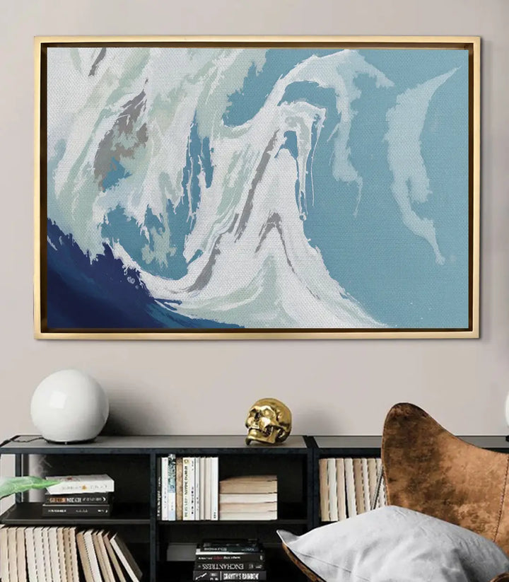 Tableau Frozen Wave mise en situation salon moderne — Massinart
