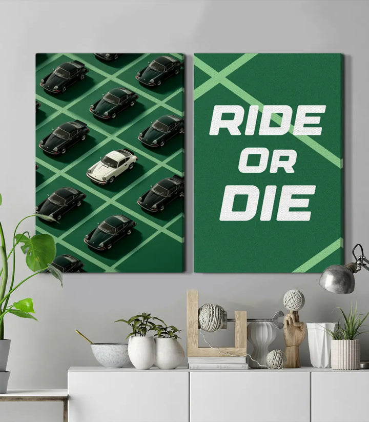 Décoration intérieur bureau diptyque Ride or Die motivation Massinart