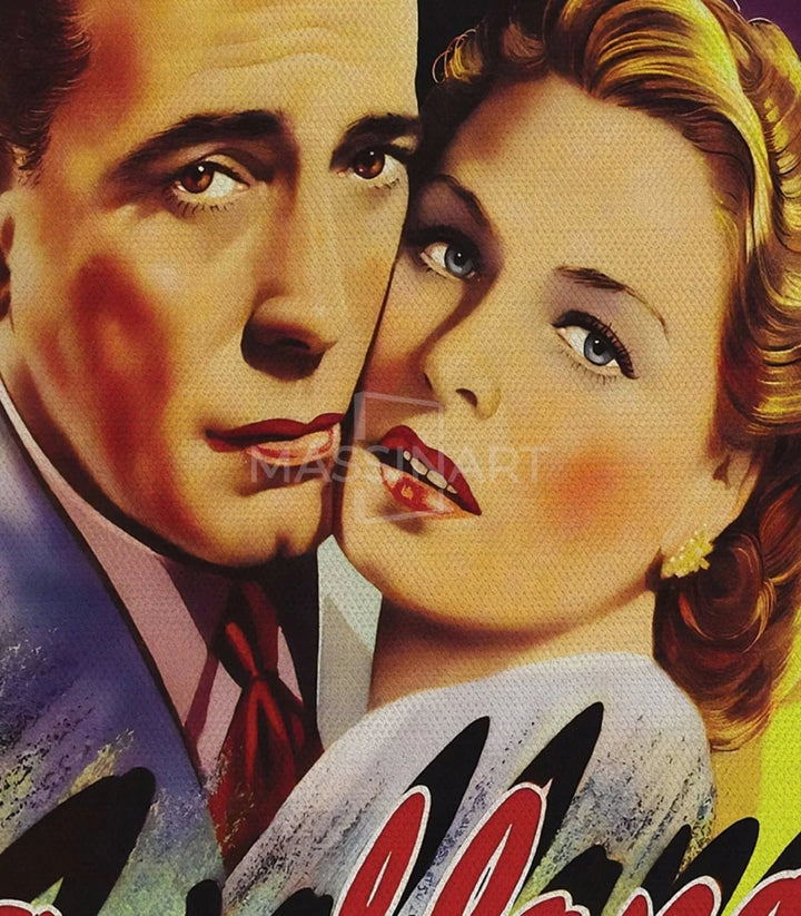 Tableau affiche cinéma classique Casablanca style rétro Massinart
