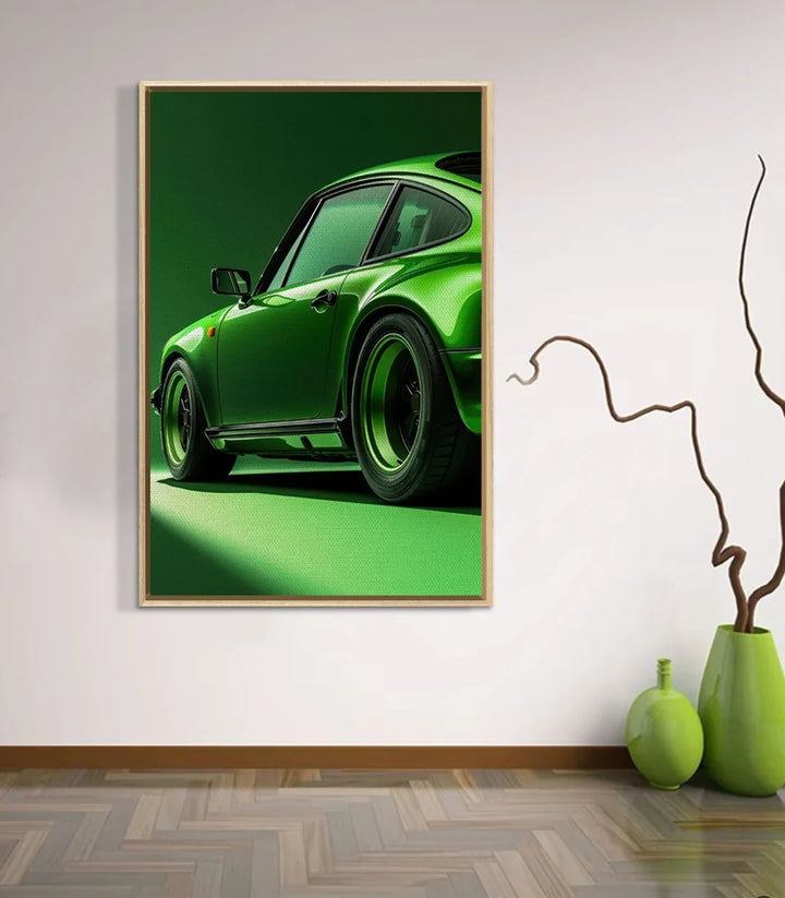 Tableau voiture verte décoration intérieur contemporain Massinart