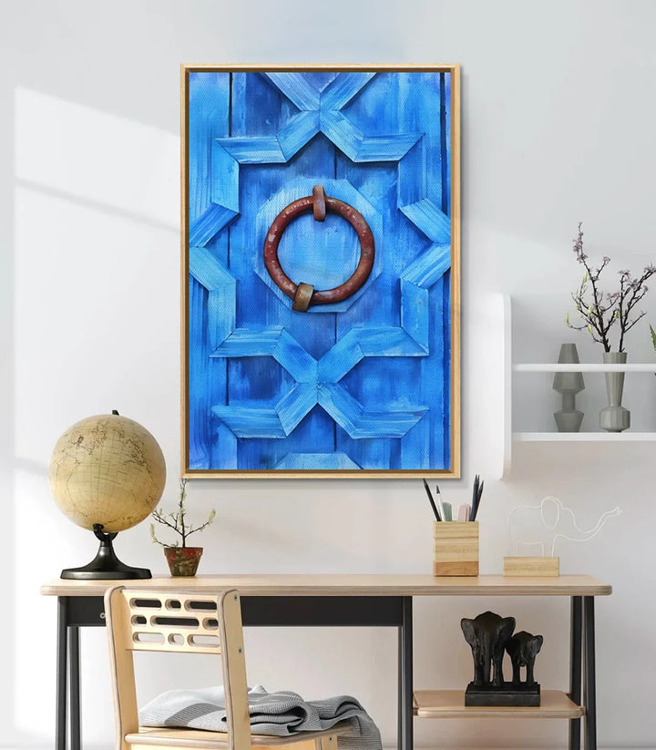 Tableau Blue Door décoration intérieur salon - Massinart