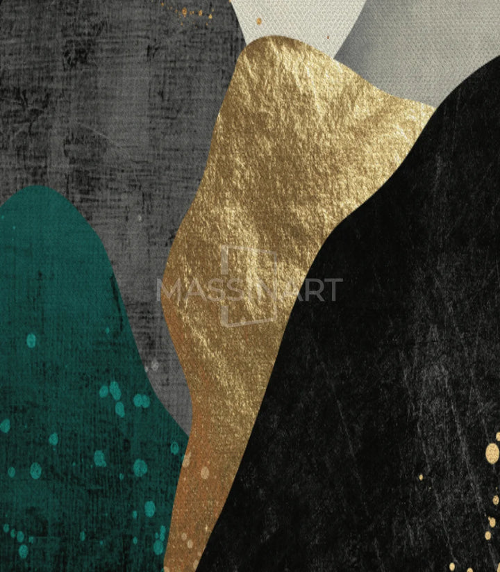 Triptyque abstrait moderne harmonie couleurs salon marocain contemporain, Massinart