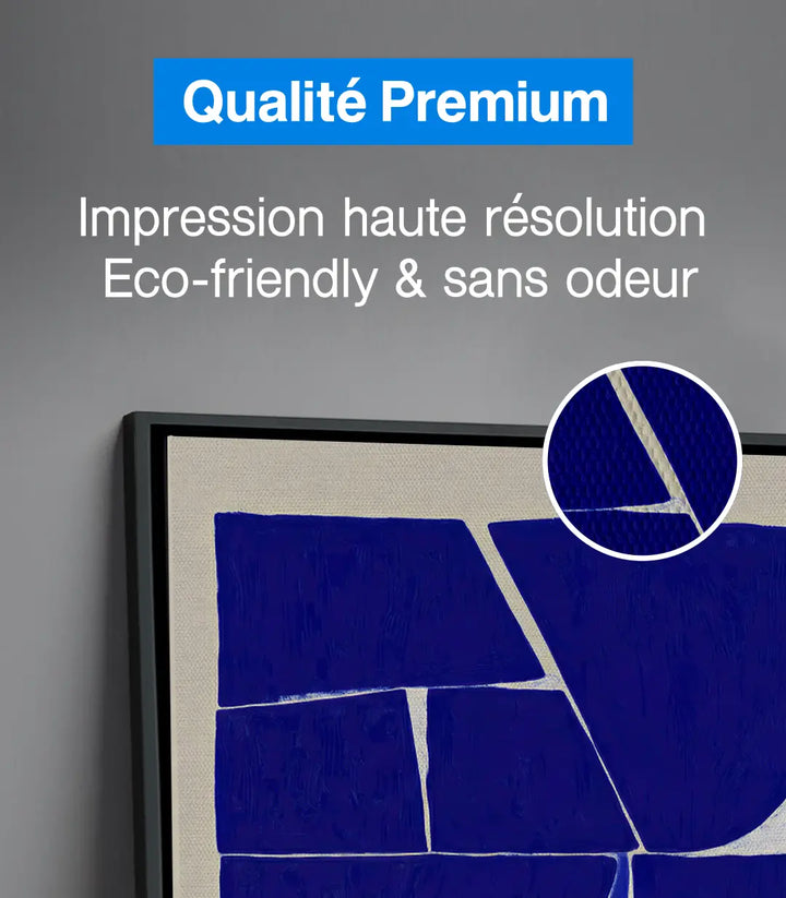 Détail tableau Indigo formes géométriques minimalistes — Massinart