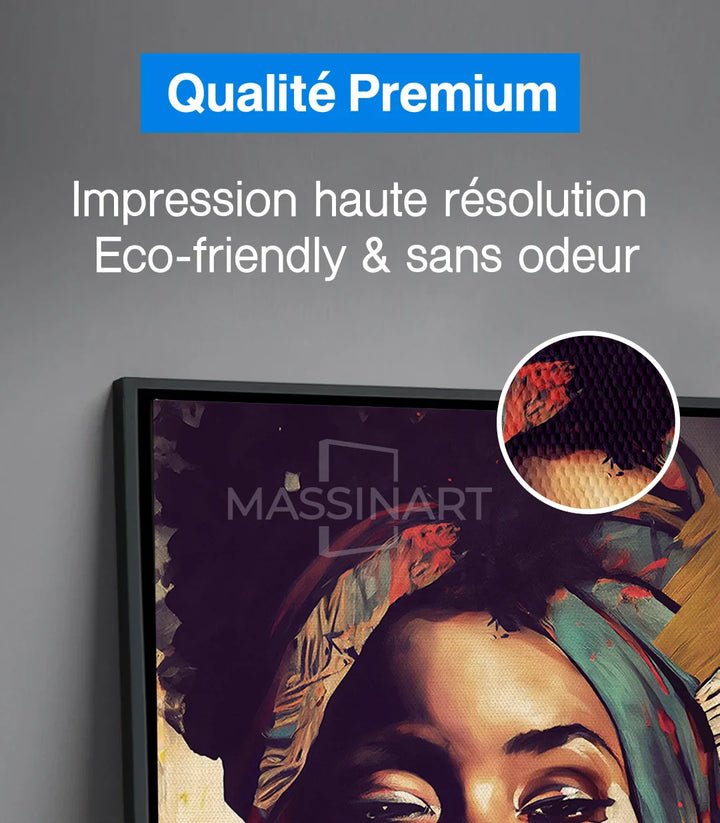 Hotel ambiance, portrait femme avec foulard traditionnel décoration murale — Massinart