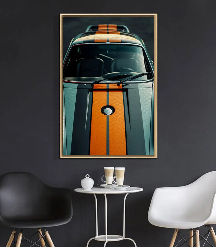 Tableau automobile sport mise en situation chambre garçon Massinart