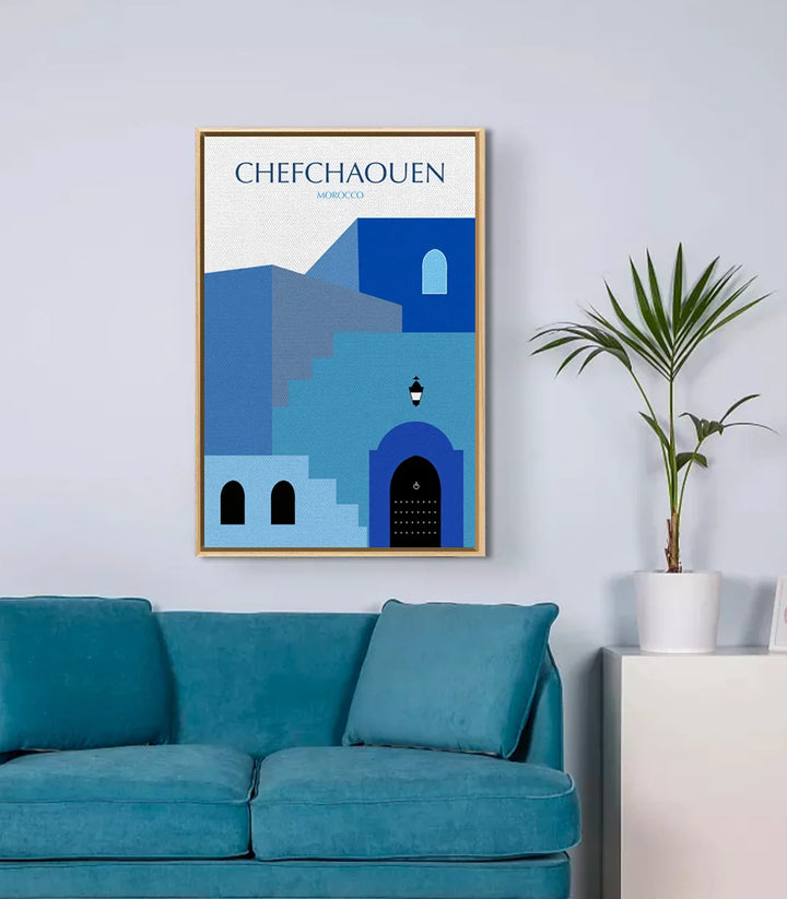 Tableau Chefchaouen décoration intérieur séjour Massinart