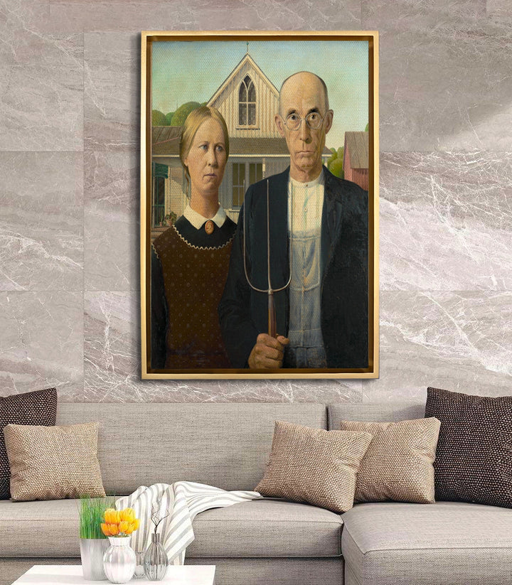 Tableau American Gothic décoration intérieur vintage Massinart