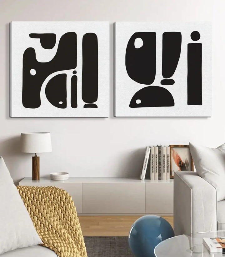 Décoration intérieur séjour - art minimaliste diptyque Massinart