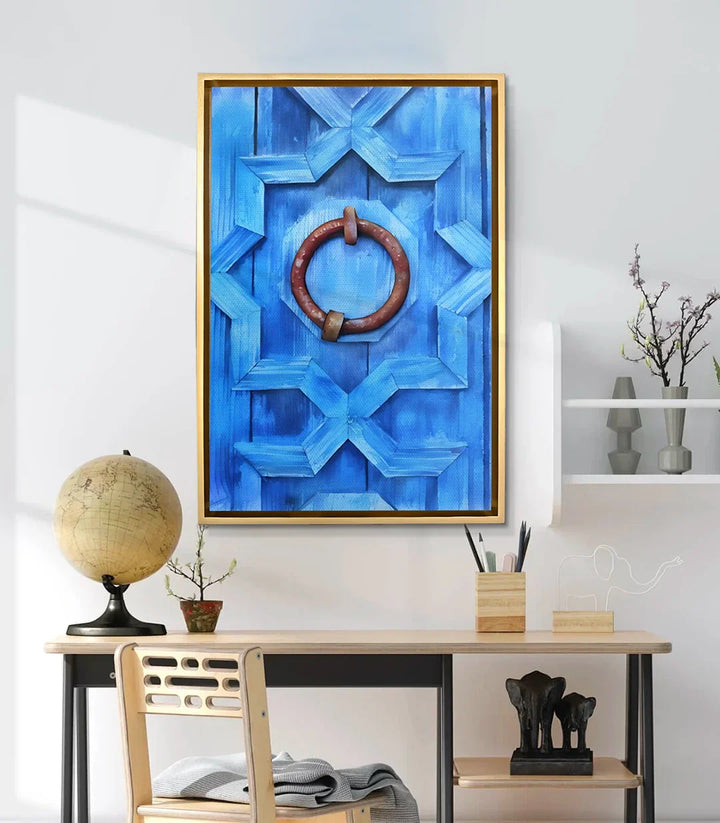 Tableau Blue Door mise en situation bureau moderne - Massinart