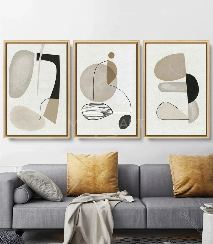 Tableau art abstrait moderne formes organiques Massinart